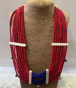 Hermosa cadena de eslabones de collar con cuentas multicolor Vintage de moda por Artesanías Rawat para ocasiones cristianas o regalos - Product Image 1