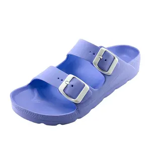 Custom Printed logo fancy sandals outdoor woman's strap buckle slippers