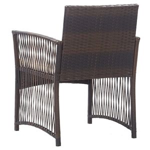 2 pz poltrone da Patio in Poly Rattan marrone con cuscini sedie da giardino - Product Image 5