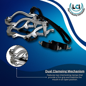 Full Mouth Speculum Horse Mouth Gag Equine Dental Speculum Stainless Steel Horse Mouth Gag with Adjustable Leather Straps by LCI - Product Image 2