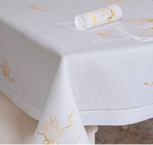 Wholesale Customized Handmade Modern White Cotton Embroidered Sheaf Wheat Durable Full Sizes Hemstitch Washable <b>Tablecloth</b> - Product Image 2