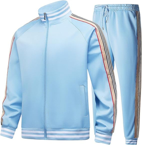 Ensemble de survêtement pour homme Signature Collection, coupe ajustée, noir, demi-zip, en molleton brossé super doux, pour la gym et les loisirs - Product Image 6