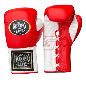 นวมชกมวย NBNL สีแดงขาว สำหรับฝึกซ้อมและต่อยมวย |   หนังแท้ |   ถุงมือต่อสู้สำหรับมืออาชีพ |   โลโก้แบบกำหนดเองของ OEM - Product Image 1