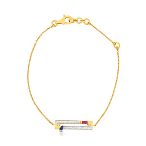 Bracelet triple halo en or jaune avec diamants de laboratoire - Product Image 3