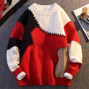 Pull en tricot chaud décontracté pour homme, col en V, en acrylique épais, anti-rides, de haute qualité - Product Image 4