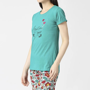 เสื้อยืดคอกลมแขนสั้นสีตามสั่งสำหรับผู้หญิง พร้อมลายพิมพ์ตามสั่ง สวมใส่สบายๆ ทรงปกติ สำหรับฤดูใบไม้ผลิและฤดูร้อน - Product Image 5