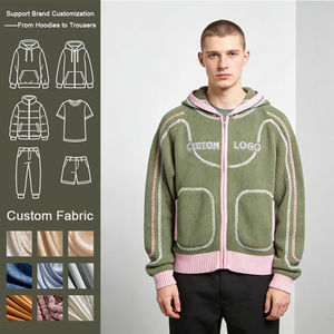 Sudadera con Capucha para Hombre, Moderna, 100% Algodón, Forro Polar de Invierno, Logotipo Personalizado Bordado, Ribete Trenzado, Bolsillo Extra Grande, Ecológica, Estilo Vintage - Product Image 1