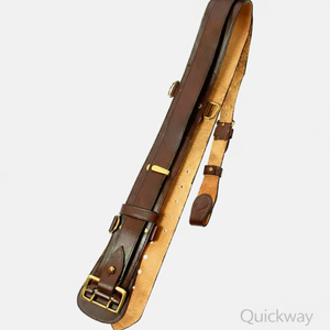 Ceinture en cuir véritable marron style Sam Browne avec sangle croisée, ceinture formelle de qualité supérieure pour tenue de cérémonie - Product Image 2
