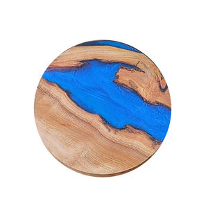 Posavasos de Madera y Resina Verde en Oferta, Resina Epoxi, 100 mm de Diámetro, 10 mm de Grosor, Reutilizables, Modernos, con Logotipo Personalizado, Alta Calidad, para Bodas - Product Image 6