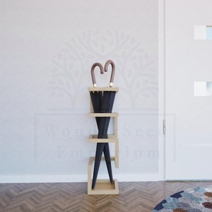 Porte-parapluie géométrique moderne en métal finition bleue pour l'entrée, décoration intérieure, rangement élégant et intérieur contemporain - Product Image 6