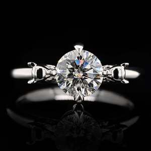 Wholesale Custom Fine Jewelry 14K Gold Lab Grown Diamond Brilliant Cut Sculpted <b>Cat</b> Motif Solitaire Women's Engagement <b>Ring</b> IGI - Product Image 1