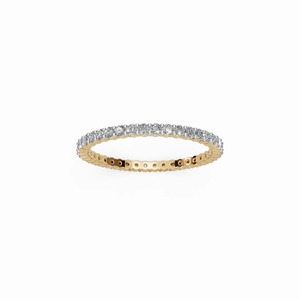 Bague Statement Diamant en Or Jaune 14K – Bijou Masculin Audacieux avec Rangée Continue de Diamants Sertis à Griffes - Product Image 2