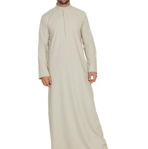 Túnicas para Hombre en Oferta, Material de Algodón y Lino, Mangas Largas, Estilo Casual Musulmán Islámico Dubai, Túnicas Transpirables para Hombre - Product Image 1