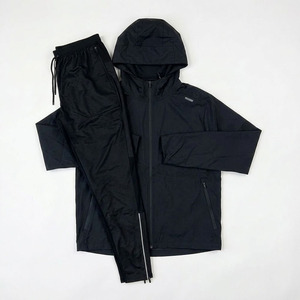 Custom Logo Men Eco-Friendly Streetwear Track <b>Suit</b> Set Hooded Windbreaker Jacket Pants Athletic Running Activewear - Product Image 1
