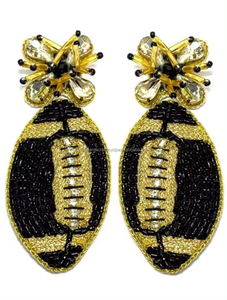 Pendientes de diseño de fútbol con cuentas bordadas de semillas de la India, pendientes hechos a mano para mujeres y niñas - Product Image 2