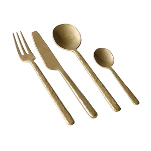Vintage Cutlery Set Gold Color Tableware Dinning Restauranta and Hotel Ware Wedding Flatware Cutlery Set For Sale
