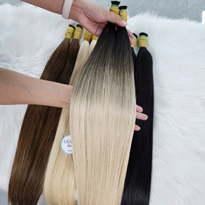 Bone Straight Vietnamese Hair Super Double Drawn Bundles Human Hair <b>Extensions</b> <b>Cheap</b> Wholesale Bulk 100% Dyed Women Hair Hair - Product Image 2