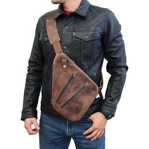 Bolso Bandolera de Cuero de Cabra Genuino para Hombre, Gran Capacidad, Duradero, a la Moda, Ideal para Oficina, Viajes, Universidad - Product Image 2