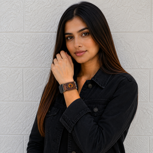 Designer de luxe haut de gamme main Boho Western Floral Design usiné à la main en cuir Bracelet de montre en cuir de remplacement souple - Product Image 3