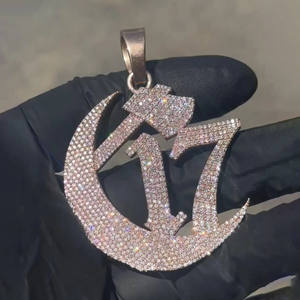 จี้ห้อยคอรูปขวานฮิปฮอปประดับเพชรโมอิสซาไนต์ชุบโรเดียมสุดเทรนดี้ รุ่น Chapter 17 ทำจากเงินแท้ 925 - Product Image 1