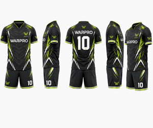 Ensemble d'uniformes de football pour hommes WARPRO, kit d'équipe de football à sublimation géométrique moderne, vêtements d'équipe de football haut de gamme, short respirant - Product Image 6