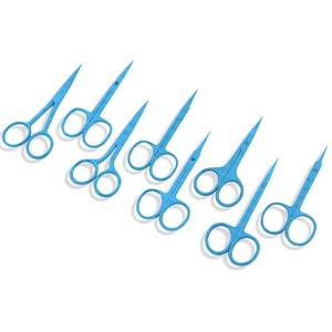 Ciseaux à ongles bleus en acier inoxydable à pointe affûtée, manche rond, pour droitiers, coupe-cuticules, outils de beauté pour adultes - Product Image 4
