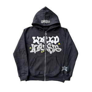 Vente en gros : Nouveauté – Sweat à capuche personnalisé pour enfants, style streetwear hiver, en polaire de luxe avec patch brodé en chenille, grande taille, vierge - Product Image 3