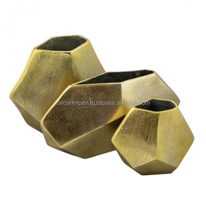 Vase à fleur en aluminium de haute qualité avec un beau pot de fleur en métal de vente chaude fini en nickel - Product Image 2