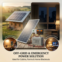 Sistema de Energía Solar Profesional para Cámaras de Seguridad, Fuera de la Red, 300W, Batería de Gel de 200Ah con Inversor de 700W y Salida AC/DC