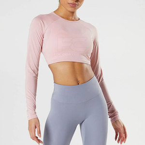 Camiseta Deportiva de Manga Corta con Cuello Alto para Mujer, Elástica, de Spandex/Nylon, de Secado Rápido y Transpirable, Venta al Por Mayor - Product Image 3