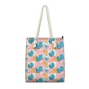 Bolso de Hombro de Playa con Estampado de Hojas de Monstera Hawaiana, Bolso de Mano de Cuerda para Mujer, Bolso Tote Clásico y Moderno para Dama, Impresión Bajo Demanda y Dropshipping - Product Image 2