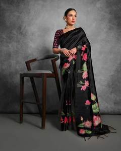 Belle soie Tussar Pure Paithani Saree avec Pure Zari Woven Broad Border Silk Sarees de Kanchipuram - Product Image 4