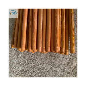 Mango de escoba de madera duradero de alta calidad, longitud de 120cm con cabeza de escoba de PVC - Product Image 3