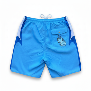 Short de bain décontracté pour homme, à séchage rapide, avec cordon de serrage, imprimé crâne bleu - Product Image 2