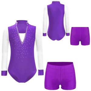 Costume de Patinage Artistique pour Enfants, Tenue de Danse, Tenue de Danse, Tenue de Danse Latine et Short, Tenue d'Entraînement, 6-16 - Product Image 3