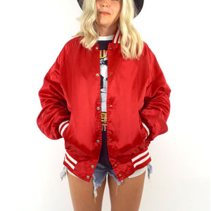 <b>Womens</b> Satin Letterman Varsity Coat Custom Logo Embroidery Baseball College Bomber Casual <b>Lightweight</b> <b>Jacket</b> 2026 - Product Image 2