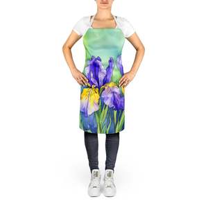 Tennessee Iris Multicolor Unisex grande adulto acuarela delantal para cocinar manualidades para hornear jardinería cocina servir para hombres mujeres - Product Image 2