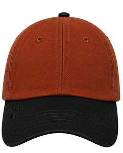 Casquette de baseball bicolore orange rouille et noir, personnalisable par le fabricant, ajustable, unisexe, en coton, pour le sport, les loisirs et l'extérieur, style décontracté et tendance - Product Image 1