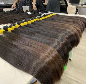 Prix de gros des extensions de cheveux en vrac couleur foncée 100% cheveux vierges vietnamiens de haute qualité - Product Image 6