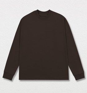 T-shirts à manches longues pour hommes, 330 grammes, col étroit, manches longues, pur coton, taille oversize - Product Image 6