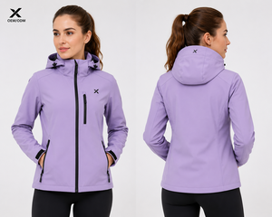 Chaqueta Deportiva Impermeable con Capucha para Mujer, Marca X Sports City, Cortavientos, con Cierre de Cremallera, Color Sólido, para Actividades al Aire Libre - Product Image 3