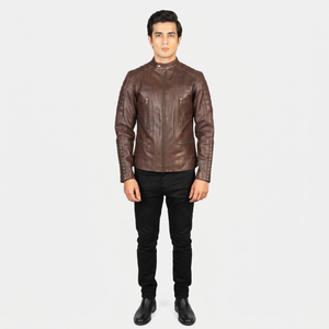 Best Price Clush Custom Men's Streetwear <b>Winter</b> <b>Leather</b> <b>Jacket</b> with Stand Collar Made in Pakistan - Product Image 3