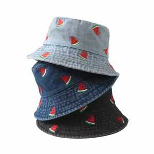 Unisex Adjustable Bucket Hat 3D Embroidery Solid Color 100% Cotton Canvas Breathable Casual Adult Four Seasons 56-58CM - Product Image 1