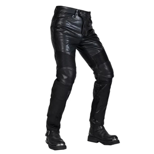 Motorcycle Leather Cordura Riding Pants with CE Removable <b>Knee</b> & Hip <b>Protectors</b> | Waterproof Biker Trousers | Hike Impex - Product Image 2
