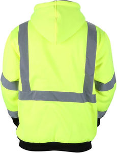 Sweat à capuche réfléchissant en polaire, vente en gros, vêtements de travail de sécurité en coton pour hommes, haute visibilité, pour la construction et la circulation - Product Image 2