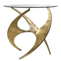 Table basse en métal couleur or, dernière arrivée, pour salle d'hôtes, salon, avec forme unique, table basse décorative