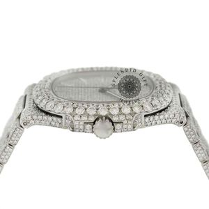 Reloj de Diamantes con Caja Plateada, Correa de Moissanita, Movimiento de Cuarzo Analógico, Esfera de Cristal de Zafiro de 28 mm y Cierre Oculto, un Splendid Regalo de Joyería - Product Image 4
