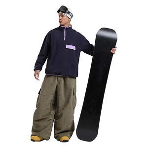 Custom Loose Hip Hop Ski Pants <b>Men</b> Winter Streetwear Baggy Cargo Trousers Breathable Multi Pocket Outdoor Wear - Product Image 5