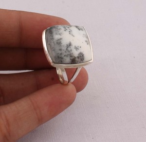 Natural Dendritic <b>Opal</b> <b>Ring</b> 925 Sterling <b>Silver</b> One-of-a-Kind Landscape Gemstone <b>Ring</b> Handmade Artisan Jewelry Wholesale - Product Image 2