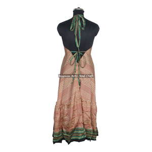 Nouvelle robe longue d'été bohème pour femmes, robe de soirée florale, robe de plage, vêtements vintage en soie, sari, mode de créateur - Product Image 2